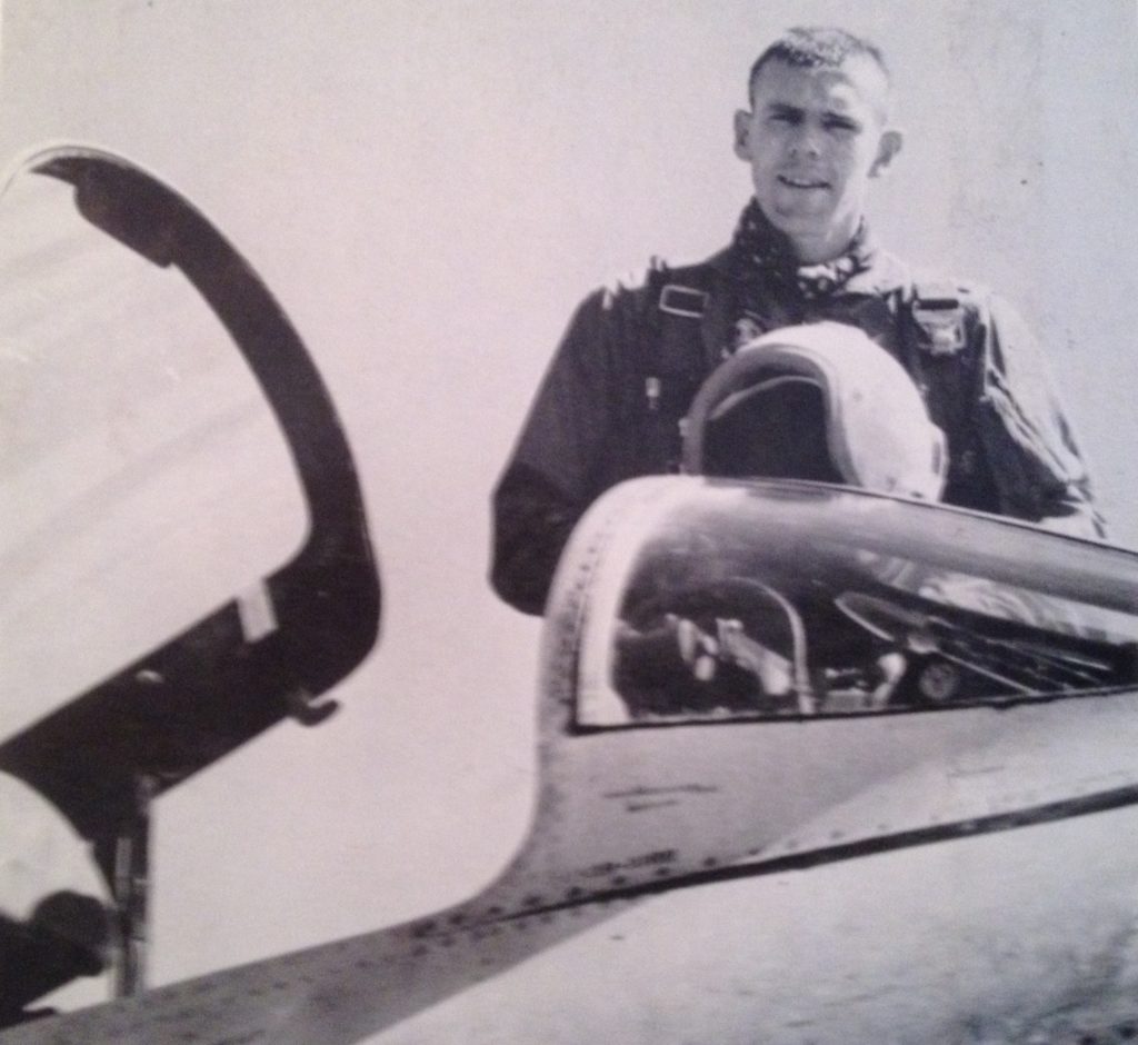Richard Bach atop his Air Force fighter jet
